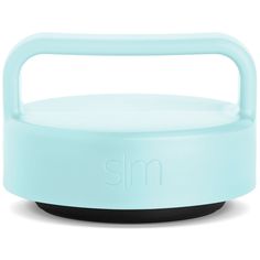 a blue portable speaker with the word smm on it's front and side