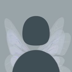 an angel with white wings on a gray background