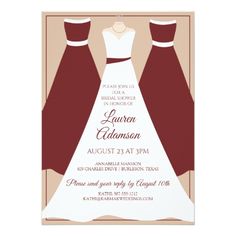 an elegant wedding gown bridal party card