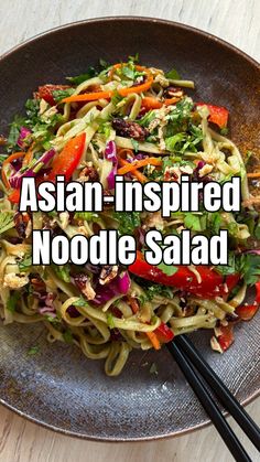 Crunchy veg and soft noodles, together with an Asian-inspired dressing make the perfect springtime salad! 

#salad #asian #vegan #plantbased #veganrecipes Salad Asian, Vegan Noodles, Thing About Me, Salad Salad, Vegetarian Cabbage, Butter Rice, Purple Cabbage, Soba Noodles, Noodle Salad