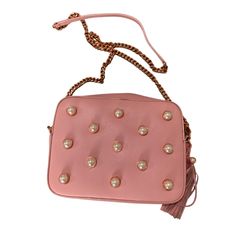 Ted Baker Crossbody White 77% OFF - Portèlo: Buy and Sell luxury fashion. Pink Shoulder Bag With Pearl Handle For Fashion, Pink Shoulder Bag With Pearl Handle, Luxury Pink Embellished Shoulder Bag, Pink Luxury Bags With Gold-tone Hardware, Luxury Pink Shoulder Bag With Silver-tone Hardware, Coach Dinky Crossbody, Buy And Sell, Ted Baker