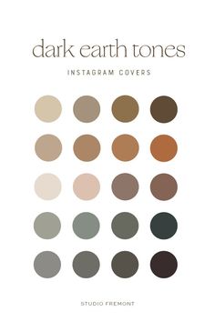 the cover of earth tones instagram covers, with different colors and sizes on it