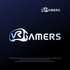 the logo for vr gamers is shown on a black background with blue and white lettering