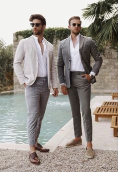 Men Italian Wedding Guest, Neutral Mens Wedding Guest Attire, Summer Wedding Man Outfits, Men Abroad Wedding Outfit, Resort Formal Wedding Attire Men, Mexico Wedding Guest Dress Men, Beach Wedding Men Outfit Guest, Greek Wedding Mens Outfit, Men’s Summer Wedding Guest Outfit