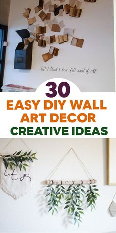 an easy diy wall art decor idea with text overlay