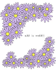 the letter d is made up of purple daisies