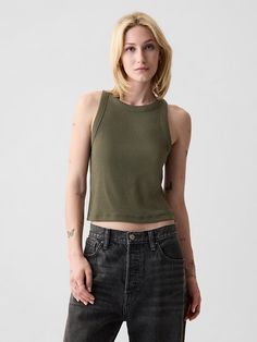 Saw this on Gap: Cropped Halter Top, Top Halter, Halter Crop Top, Halter Neckline, Knit Cotton, New Woman, Halter Top, Ribbed Knit, Gap