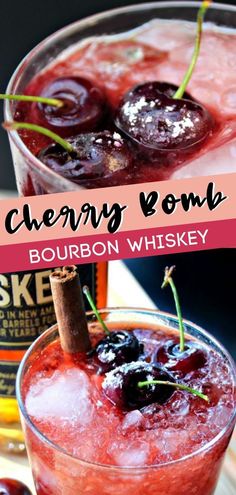 Cherry Whiskey, Bourbon Cherries, Bourbon Drinks, Yummy Alcoholic Drinks, Tasty Drinks, Beverage Recipes, Refreshing Summer Drinks, Boozy Drinks, Drinks Cocktails