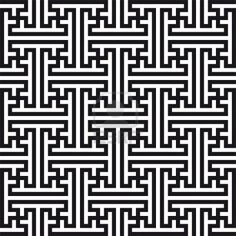 an abstract black and white maze pattern