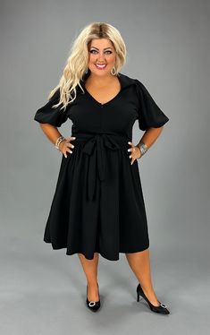 96% POLYESTER-- 4% SPANDEX  MADE IN MEXICO  LENGTH:  43" Dress Plus Size, Belted Dress, Size 20, Plus Size Dresses, Plus Size Outfits, Spandex, Plus Size, V Neck, Boutique