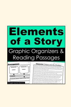 the elements of a story graphic organizer and reading passages