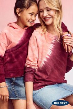 It's all over your favorite influencers, and now it's all over our softest fleece.   From traditional tie-dye in cherry garcia hues... Mother And Daughter Outfits, About Mother, Daughter Outfits, Mother Daughter Matching Outfits, Mother Daughter Outfits, Matching Mom, Latest Tops, Fashion Deals, Fall Kids