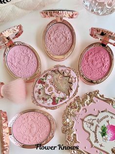 Flower Knows Strawberry Rococo Embossed Blush 03 Classic Ballet Ballet Makeup, Strawberry Rococo, Pretty Poison, Koleksi Makeup, Flower Knows, Fancy Makeup, Vintage Makeup, Pink Girly Things, Pink Vibes