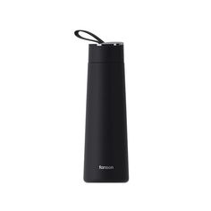 a black thermos bottle on a white background