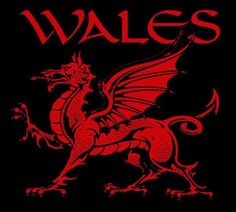 a red dragon with the word wales on it