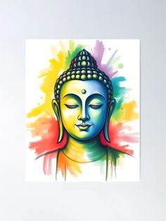 "Colorful Crayon Inspired Abstract Art Buddha " Poster for Sale by Dev-Ang | Redbubble