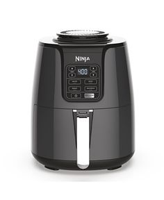 the ninja blender is black and silver