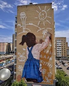 Graffiti Art Murals, Wall Graffiti Art, Banksy Mural, Astana Kazakhstan, Sidewalk Chalk Art, Lino Art, French Street