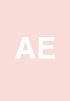 the word ae is written in white on a pink background