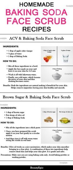 Homemade Baking Soda Face Scrub Recipes Homemade Baking Soda, Baking Soda Facial, Facial Scrub Recipe, Baking Soda Face Scrub, Face Scrub Recipe, Gentle Face Scrub, Baking Soda Scrub, Baking Soda Face Mask, Baking Soda Face