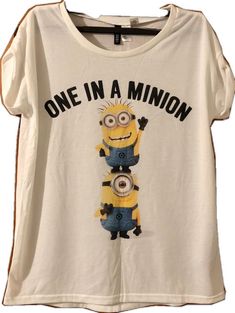 Cute H&m Crew Neck Top, Trendy Yellow Tops With Cartoon Print, Trendy Yellow Tops With Character Print, Cute Yellow Stretch Tops, Fun Yellow Tops With Text Print, Cute Stretch Yellow Tops, Cute Yellow Text Print Top, Cute Yellow Tops With Text Print, H&m White Graphic Print T-shirt