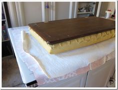 a large cake sitting on top of a counter