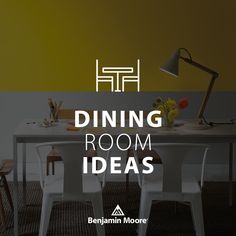 a dining room table with chairs around it and the words dining room ideas above it