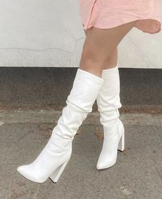 Whote Boots, White Heeled Boots, White Gogo Boots, White Heel Boots, Gogo Boots, Heels Classy