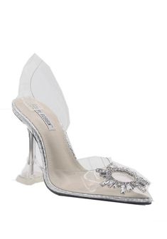 You'll definitely become your own princess in these glass slipper style heels. -Slip on -Clear -Heel strap -Stretchy -Square heel Sweet 16 Shoes, Cinderella Sweet 16, Princess Heels, Glass Shoe, Shoes Png, Pink Sweet 16, Glass Heels, Prom 2023, Square Heels