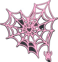 a spider web with pink and black colors