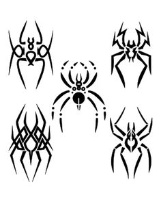 spider tattoo designs on white background