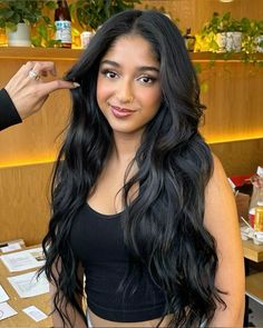 Devi Vishwakumar, Microlink Hair Extensions, Effortless Waves, Rapunzel Hair, Jet Black Hair, Fav Celebrities, Long Black Hair, Pretty Hair