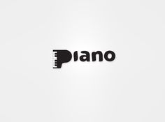 the word piano written in black on a white background