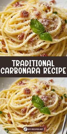 this is an image of traditional carbonara recipe