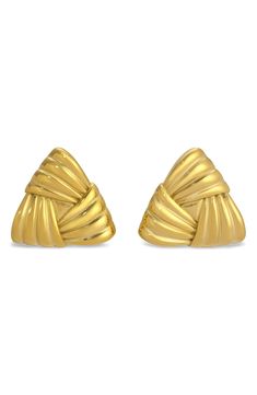 Easy-to-wear stud earrings will add significant polish to even your most casual ensembles. 1" drop Post back Goldtone plate Imported Gold Stud Earrings, Gold Studs, Gold Earrings Studs, Eye Candy, Gold Tones, Jewelry Collection, Angel, Nordstrom, Perfect Gift