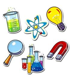 an image of science stickers on a white background