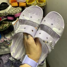 Brand New M8 W10 Shoes Purple, Purple Marble, Women's Crocs, Crocs Shoes, Color Purple, Women's Shoes Sandals, Shoes Sandals, Slides, Marble