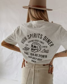 High Spirits, Shirt Logo Design, Shirt Design Inspiration, Screen Printing Shirts, Shirt Print Design, Graphic Shirts, Vintage Tshirts, Piece Of Clothing, Custom Tshirts