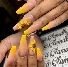 30+ Pretty Nail Designs For Summer - The Glossychic Western Sunflower Nails, Here Comes The Sun Nails, Nails Design For School, Classy Cute Nails, Punchy Nails, Sns Designs, Western Nail Ideas, Cowgirl Nails, Winter Gel Nails