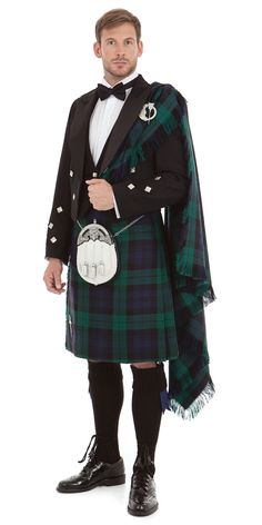 Choosing a Kilt Outfit - Advice and Top Tips - Buy A Kilt - Prince Charlie Kilt Outfit - http://buyakilt.com/kilt-outfit-packages/prince-charlie-kilt-outfits Scottish Clothing, Kilt Belt, Kilt Jackets, Leather Kilt, Black Watch Tartan