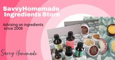 savvyhomemade-ingredients-store Essential Oils And Their Uses, Oils And Their Uses, Homemade Perfume, List Of Essential Oils, Essential Oil Set, Diy Beauty, Natural Oils, Candle Making