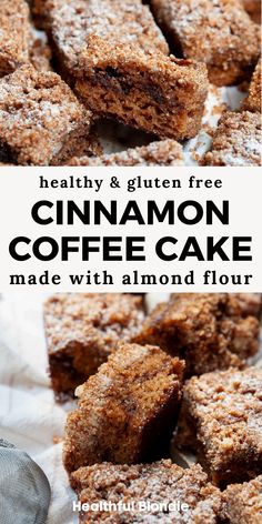 healthy and gluten free cinnamon coffee cake made with almond flour is an easy dessert recipe