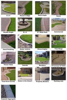 the different types of landscaping materials are shown