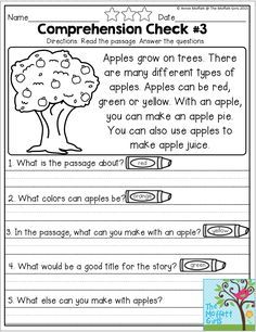 worksheet for grade 3 students to practice reading and writing with the apple tree