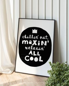 a black and white poster with the words children's out, maxin'meloxin'all cool