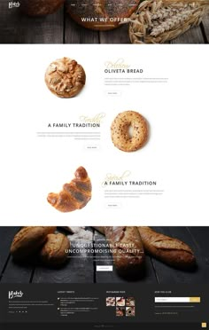 an image of breads and pastries displayed on the website design for bakery business