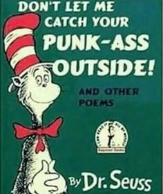 the cat in the hat book is shown with an image of dr seuss on it