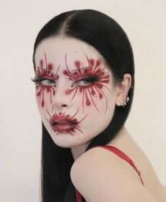 Vampy Makeup, Funky Makeup, Makeup Drawing, Witch Makeup, Red Makeup