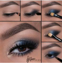 Blue Eye Makeup Pictures, Eye Makeup Steps, Bond Paper, Eye Makeup Designs, Makijaż Smokey Eye, Makeup Eye Looks, Blue Eyeshadow, Eye Makeup Tips, Eye Makeup Art