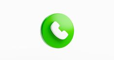 a green phone with an arrow pointing to the left and right side, in front of a white background